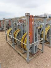(3) 32", 20,000# Bundle Blocks, header bar and rack (DAY 2) (CO)