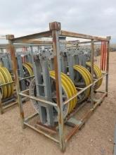 (3) 32", 20,000# Bundle Blocks, header bar and rack (DAY 2) (CO)