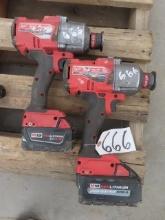 (2) MILWAUKEE 7/16" Hex Drive Cordless Drills, with (2) batteries (CO)