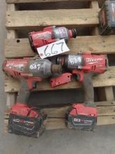 (3) MILWAUKEE 7/16" Hex Drive Cordless Drills, with (2) batteries (CO)