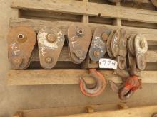 (6) 6", 8 Ton Snatch Blocks, (3 Missing Hooks) (CO)