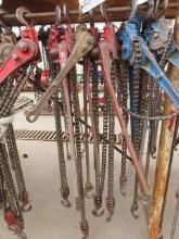 (4) COFFING 3 Ton and (1) COFFING 1.5 Ton Chain Hoists (CO)