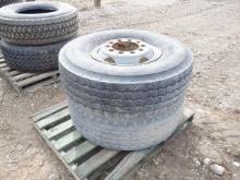 (2) 365/80R20 Tires, with rims (Sales Tax) (WY)
