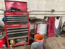 CRAFTSMAN Rolling Tool Box, with tools, mechanics creeper, and rolling mechanics table