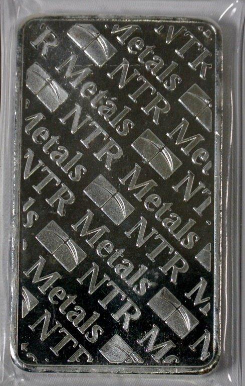 10 troy ounce silver bars The beautifully made 10 oz NTR Metals silver bar displays the NTR Metals l