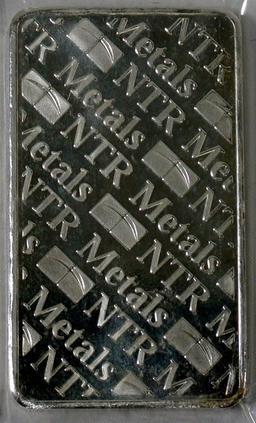 10 troy ounce silver bars The beautifully made 10 oz NTR Metals silver bar displays the NTR Metals l