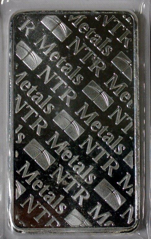 10 troy ounce silver bars The beautifully made 10 oz NTR Metals silver bar displays the NTR Metals l