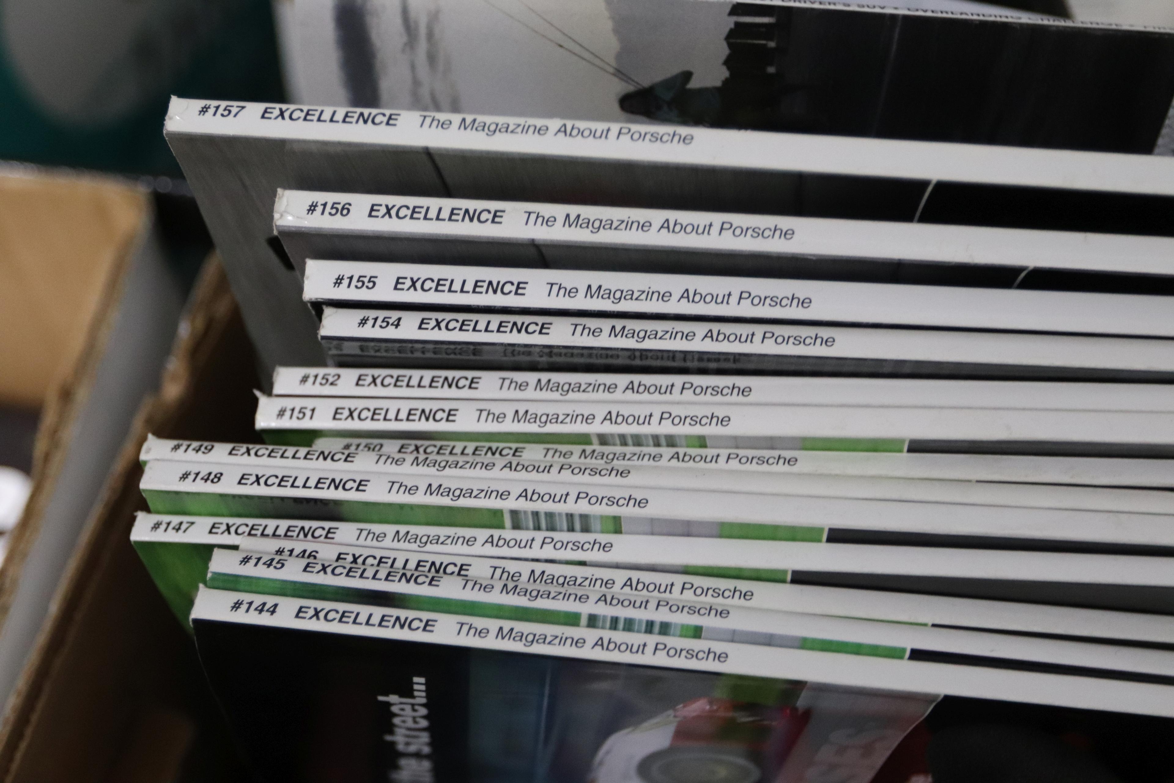 One box of Excellence automotive magazines