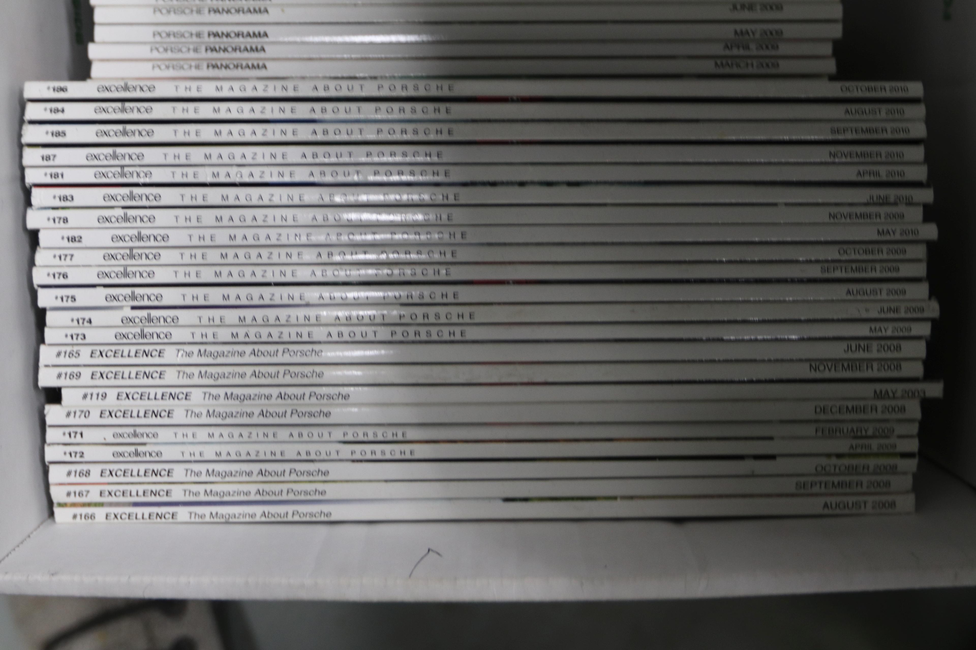 One box of Porsche Panorama and Excellence automotive magazines