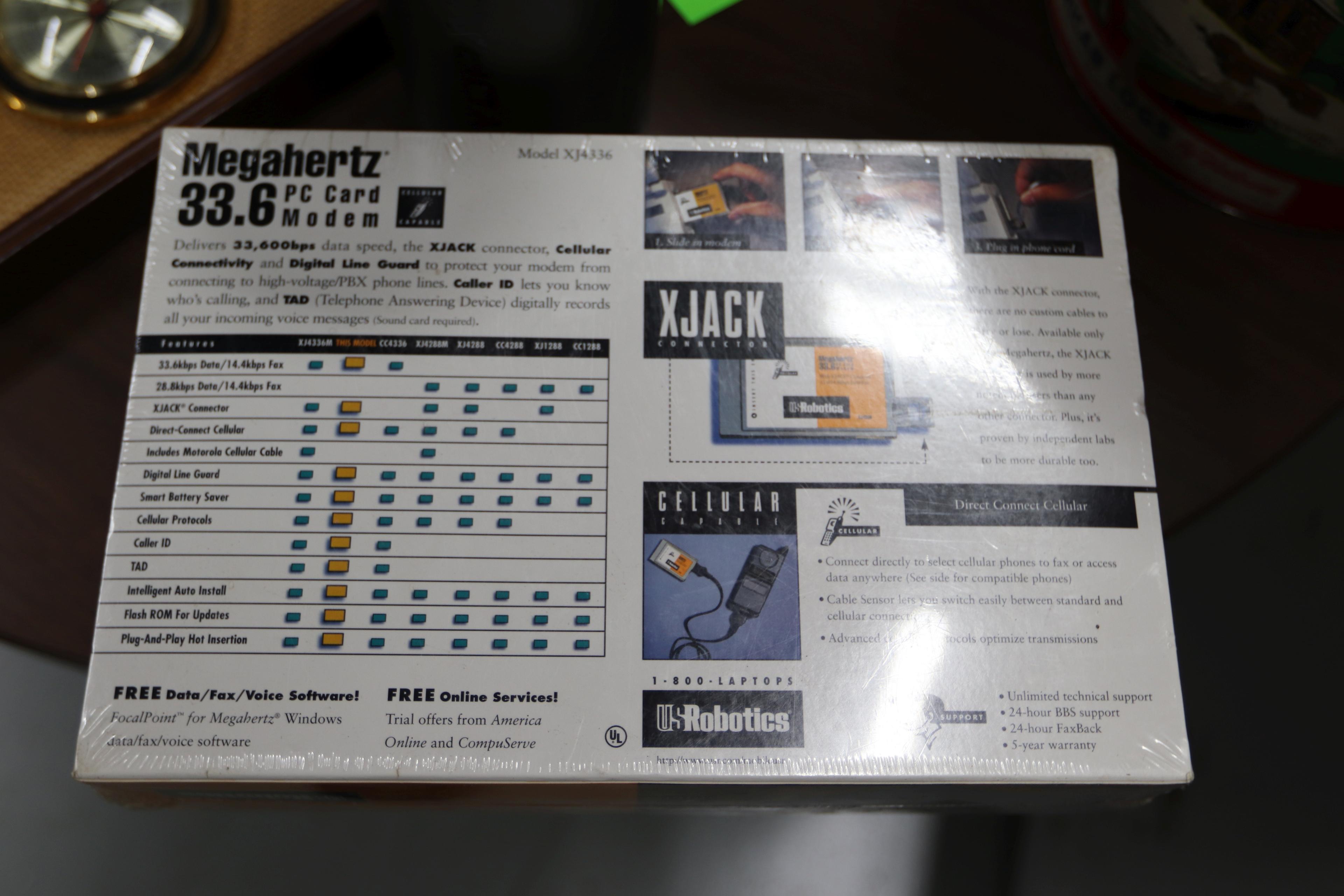 Megahertz PC card modem, new in box