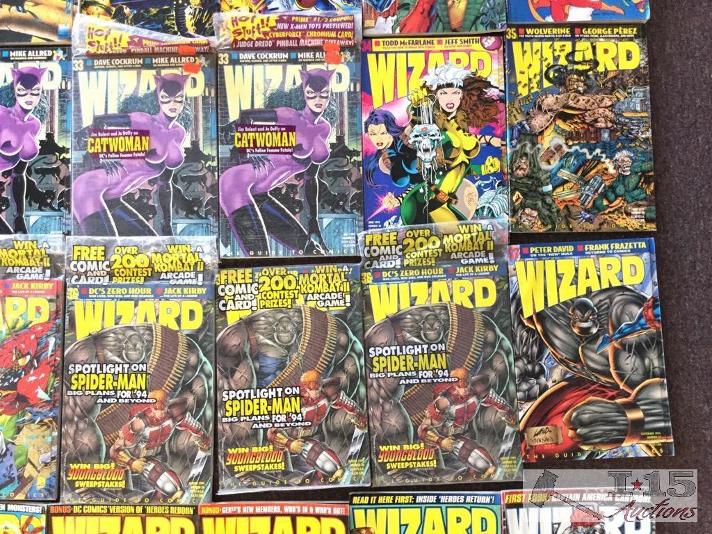 Approx. 66 Assorted Wizard comic book magazines