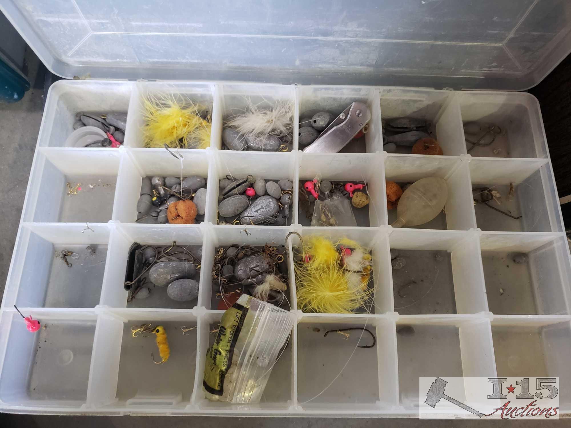 Tackle Boxes, Fishing Nets, Fishing Piles and Other Misc. Items