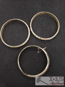 7 Sterling Silver Bangle Bracelets