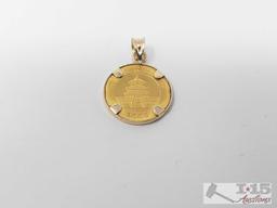 14k 2005 Panda Coin Pendant, 2g