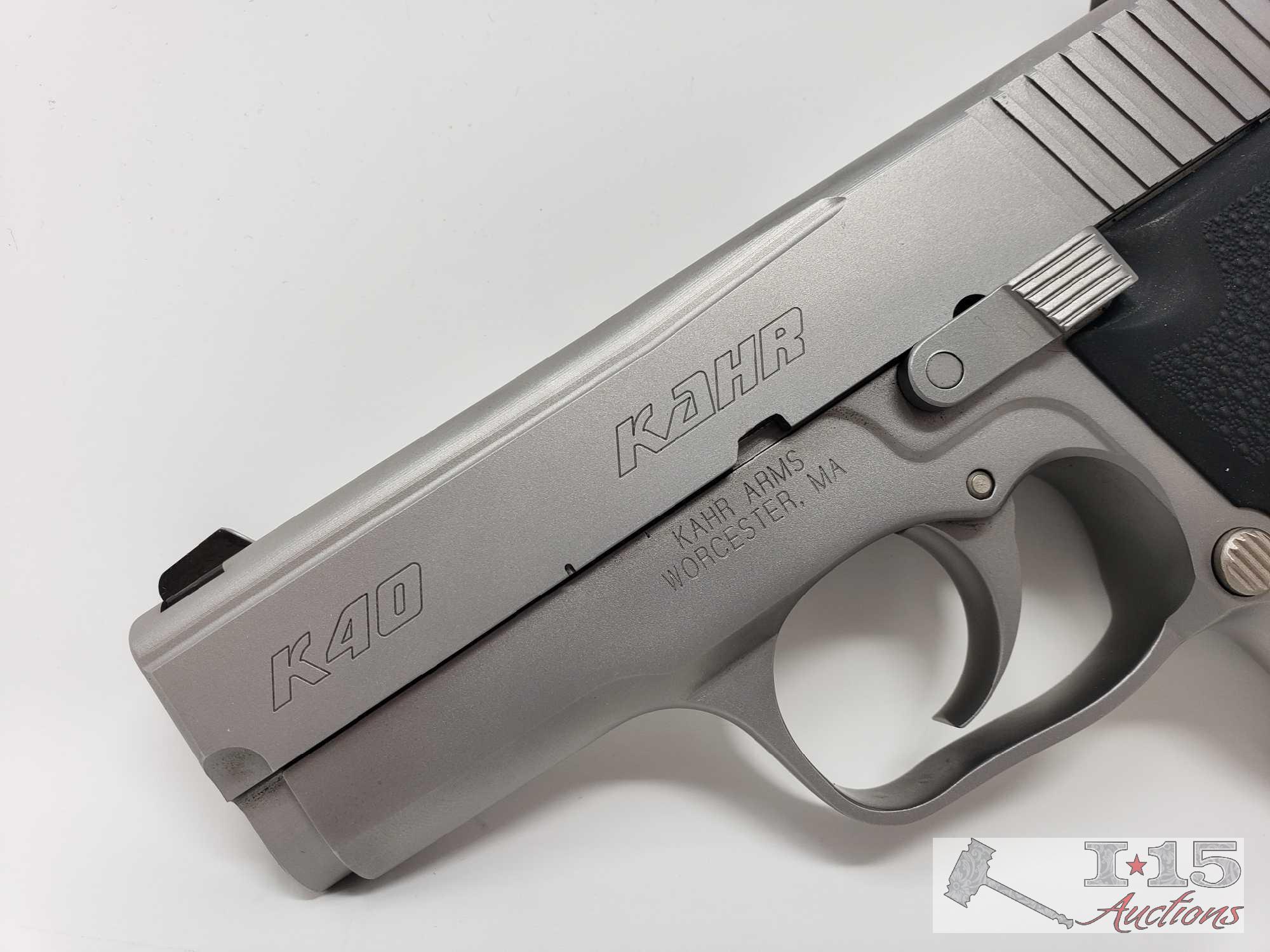 Kahr Arms K40 40S&W Semi-Automatic Pistol with 7 Round Magazine and Case, CA Transfer Available