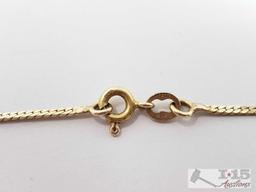 14k Gold Name Necklace with Diamond, 4.9g