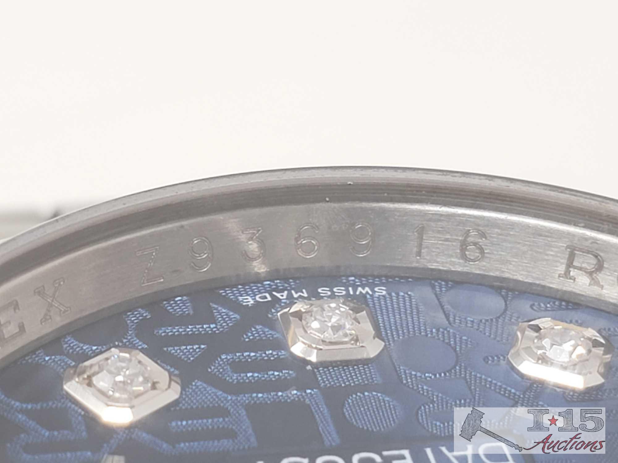 Authenticated Rolex Datejust 36 Bluedial Fluted Bezel Jubilee Bracelet Watch 16234 Est. $9,800.00