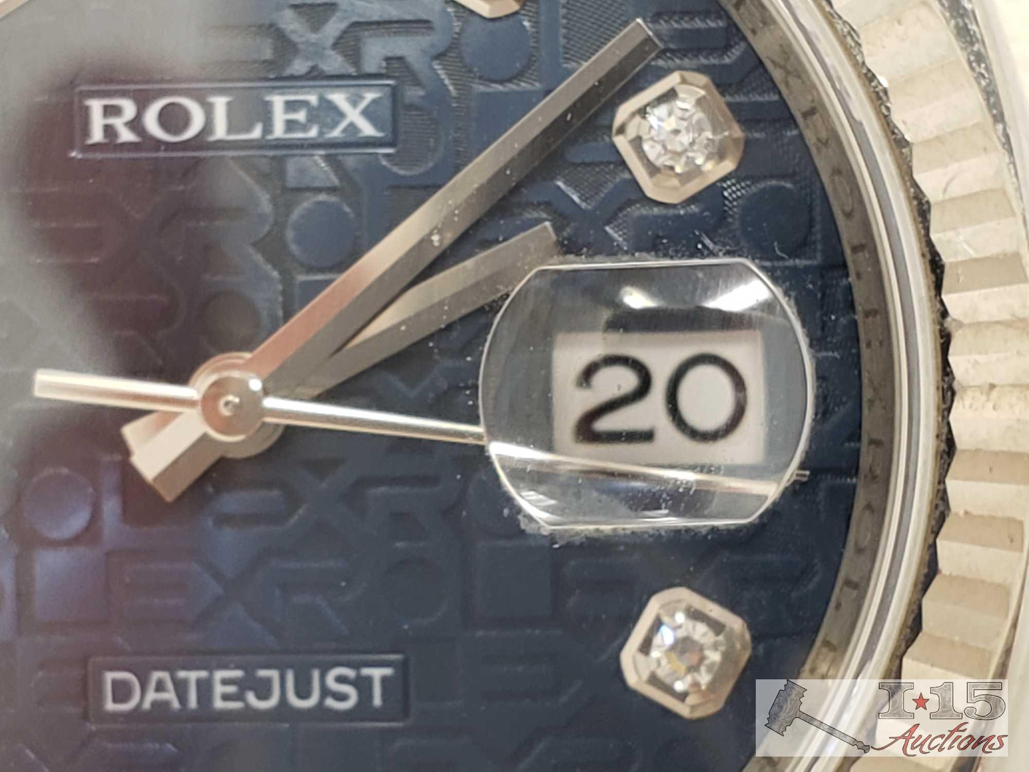 Authenticated Rolex Datejust 36 Bluedial Fluted Bezel Jubilee Bracelet Watch 16234 Est. $9,800.00