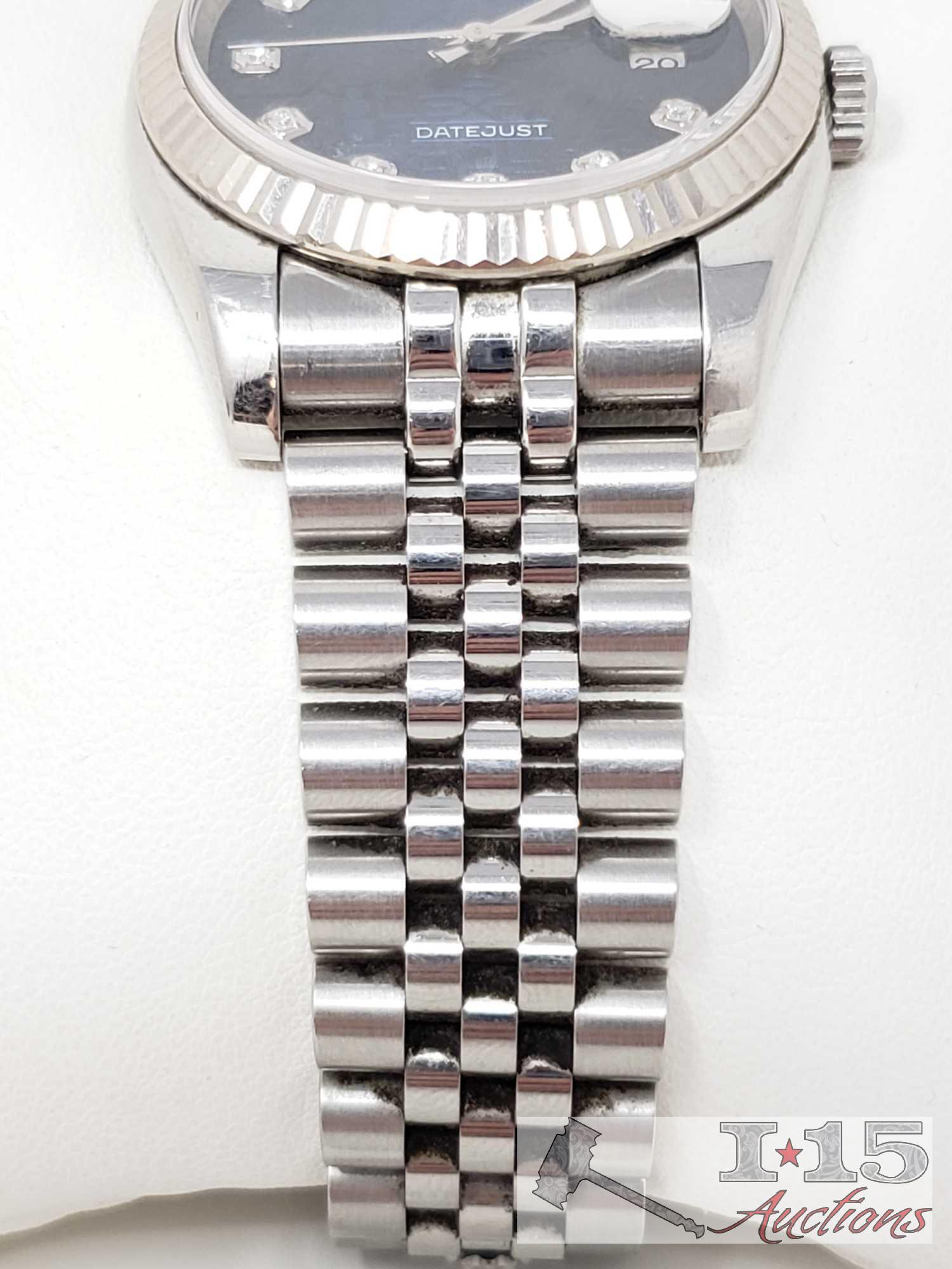 Authenticated Rolex Datejust 36 Bluedial Fluted Bezel Jubilee Bracelet Watch 16234 Est. $9,800.00