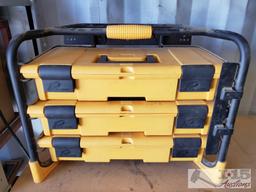 Three Tool Box Organizer, Metal Hard Case w/ Organizer, Various boxes and bags of Hardware
