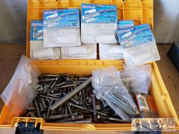 Three Tool Box Organizer, Metal Hard Case w/ Organizer, Various boxes and bags of Hardware