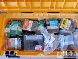 Three Tool Box Organizer, Metal Hard Case w/ Organizer, Various boxes and bags of Hardware