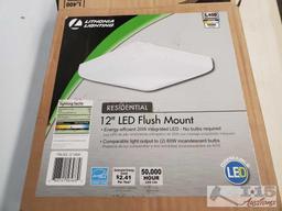 Eight Various Sized LED light fixtures