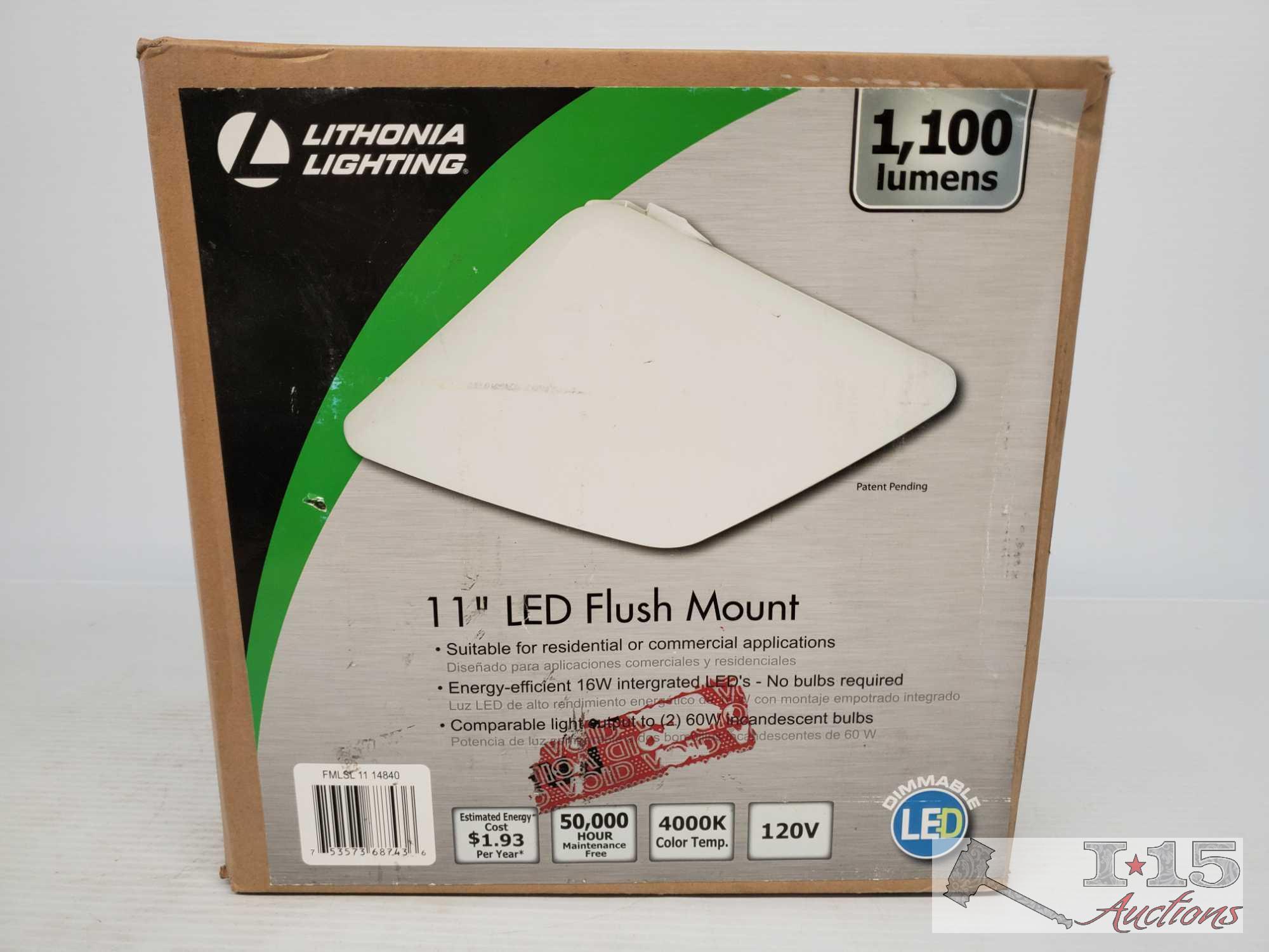 Eight Various Sized LED light fixtures