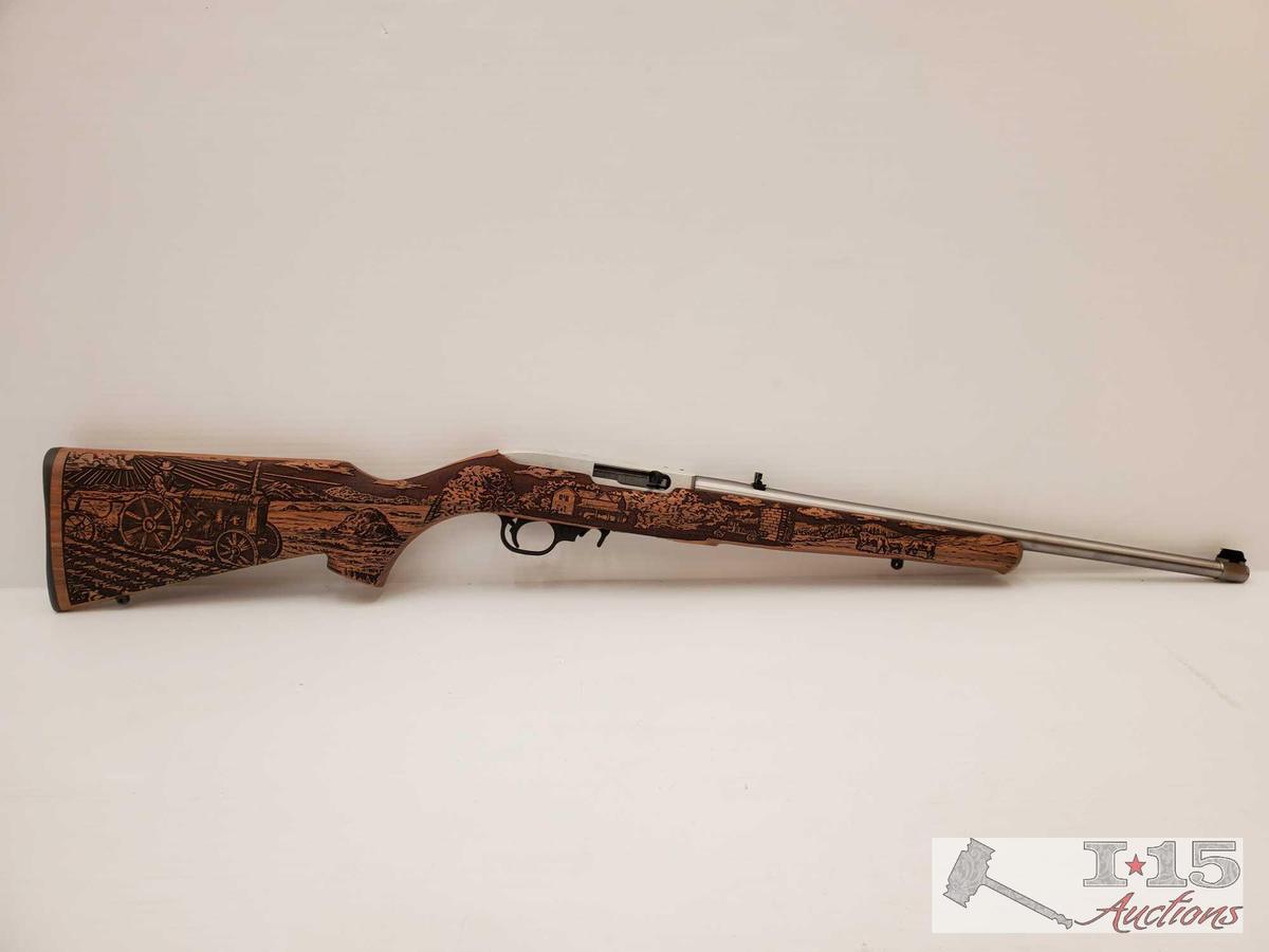 Ruger 10/22 .22lr "American Farmer" Wood Carved Rifle in Box