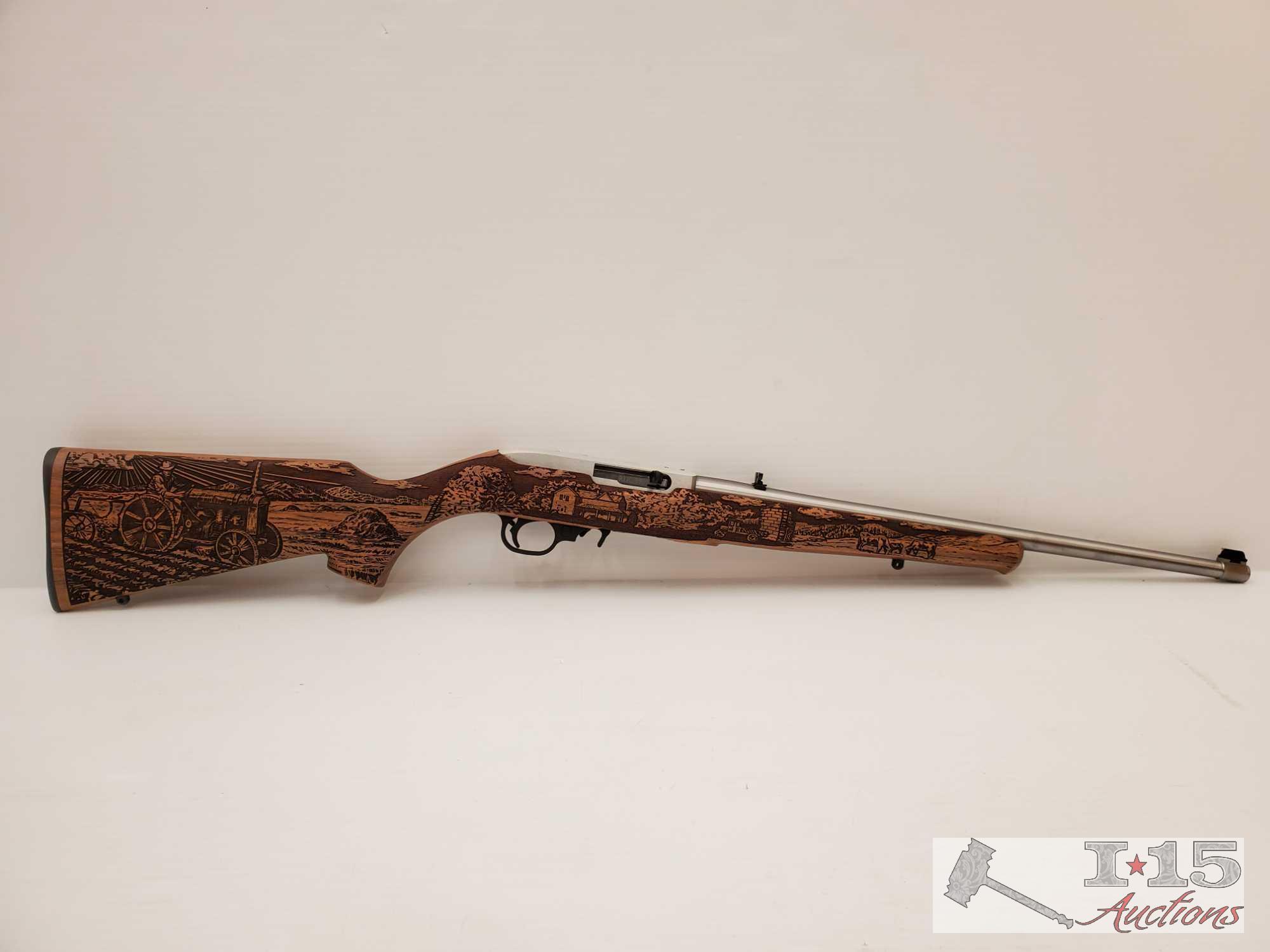 Ruger 10/22 .22lr "American Farmer" Wood Carved Rifle in Box