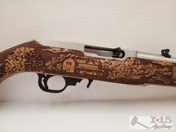 Ruger 10/22 .22lr "American Farmer" Wood Carved Rifle in Box