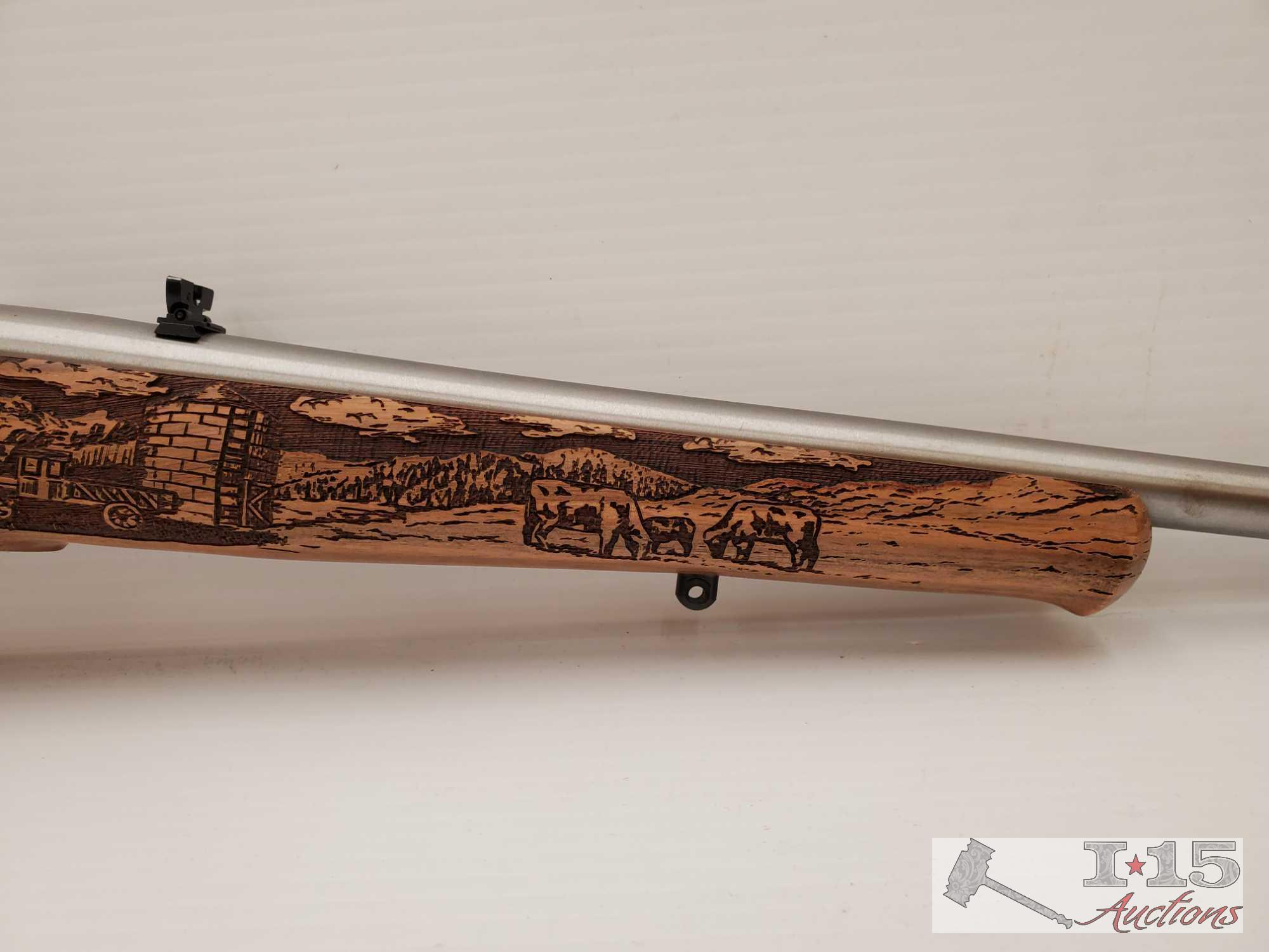 Ruger 10/22 .22lr "American Farmer" Wood Carved Rifle in Box