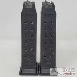 2 Glock .9mm 14 Round Magazine