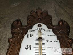 Buffalo Statue, and Wall Thermometer