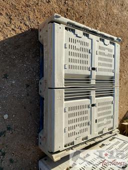 3) 48x40 collapsible produce crates and too heavy duty totes