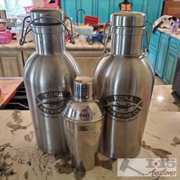 2 Kona Tin Growlers and Tin Mixer