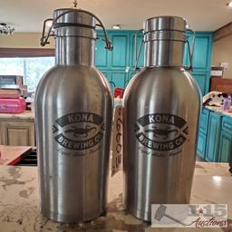 2 Kona Tin Growlers and Tin Mixer