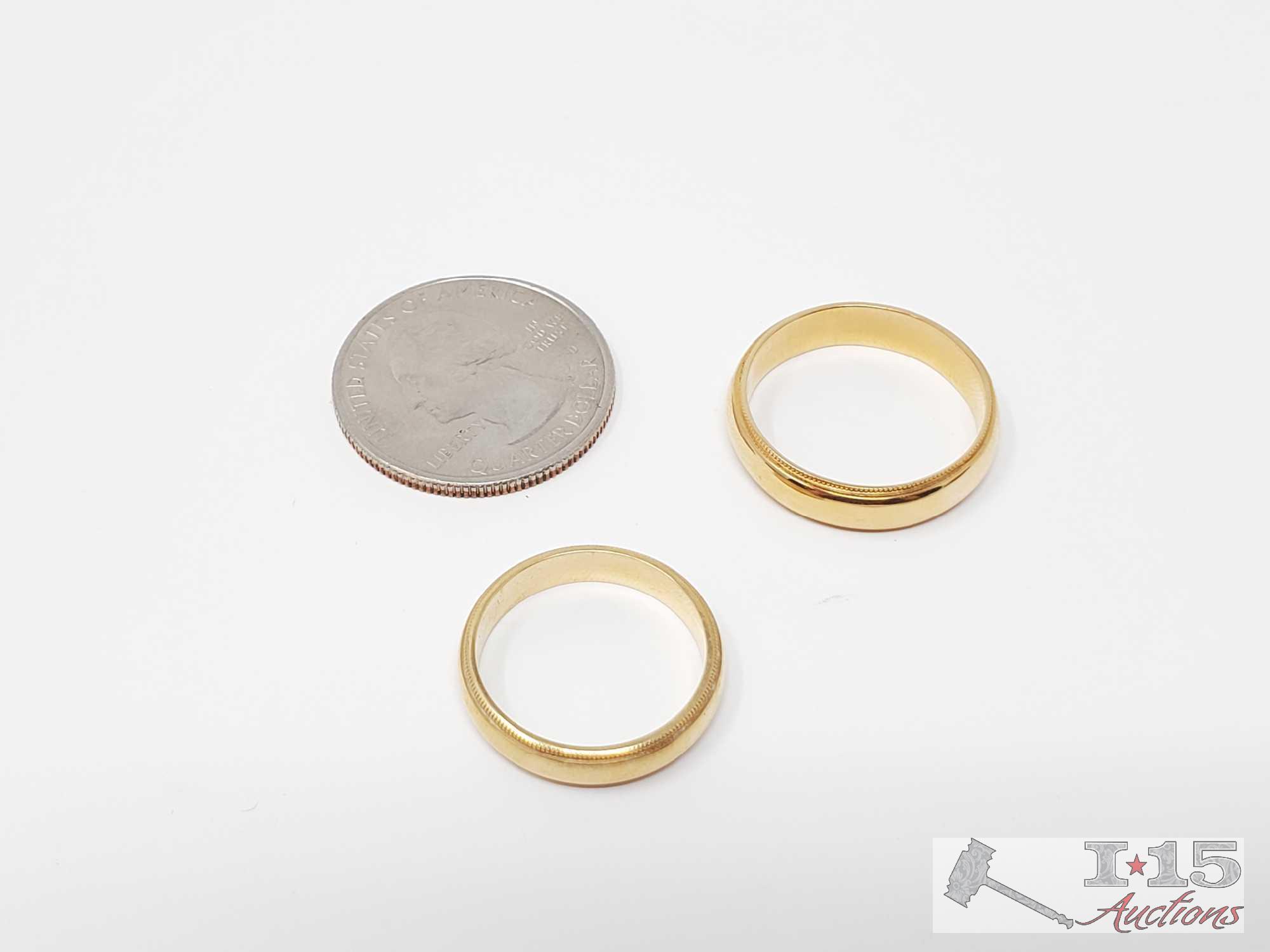 14k His and Hers Gold Bands 9.2g w/ Box
