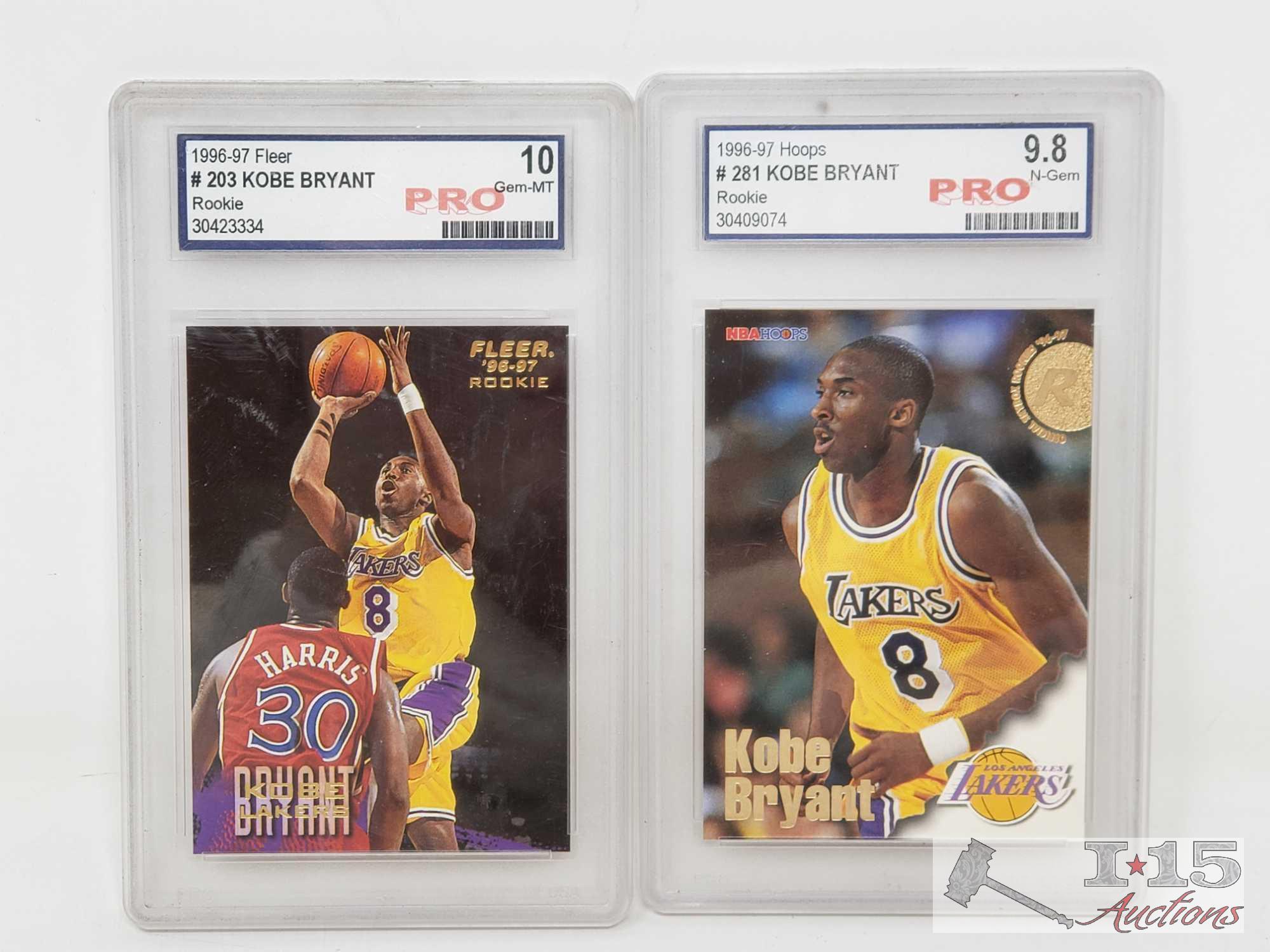 2 Kobe Bryant 1996-97 Rookie Cards. Pro Graded.