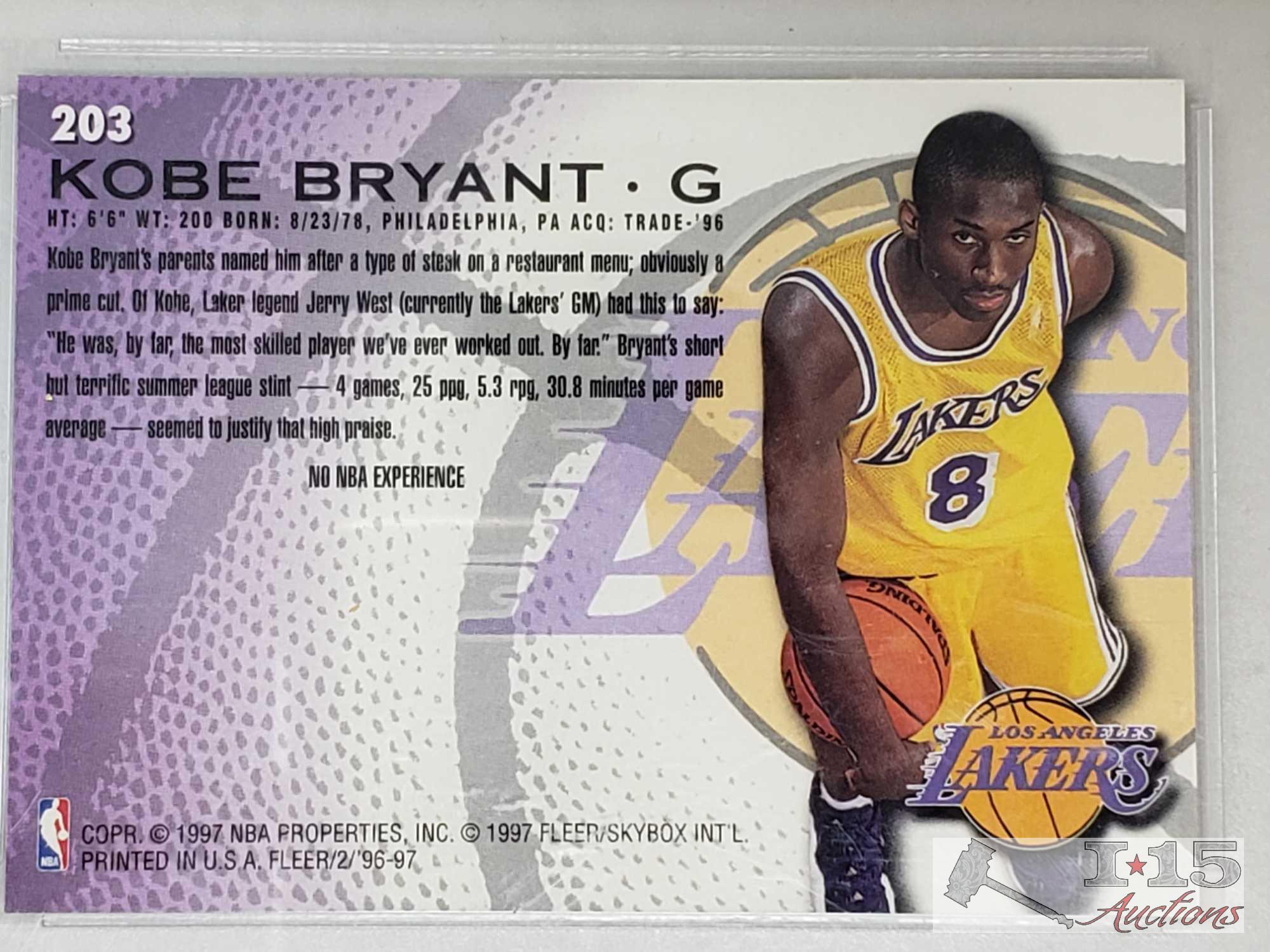 2 Kobe Bryant 1996-97 Rookie Cards. Pro Graded.