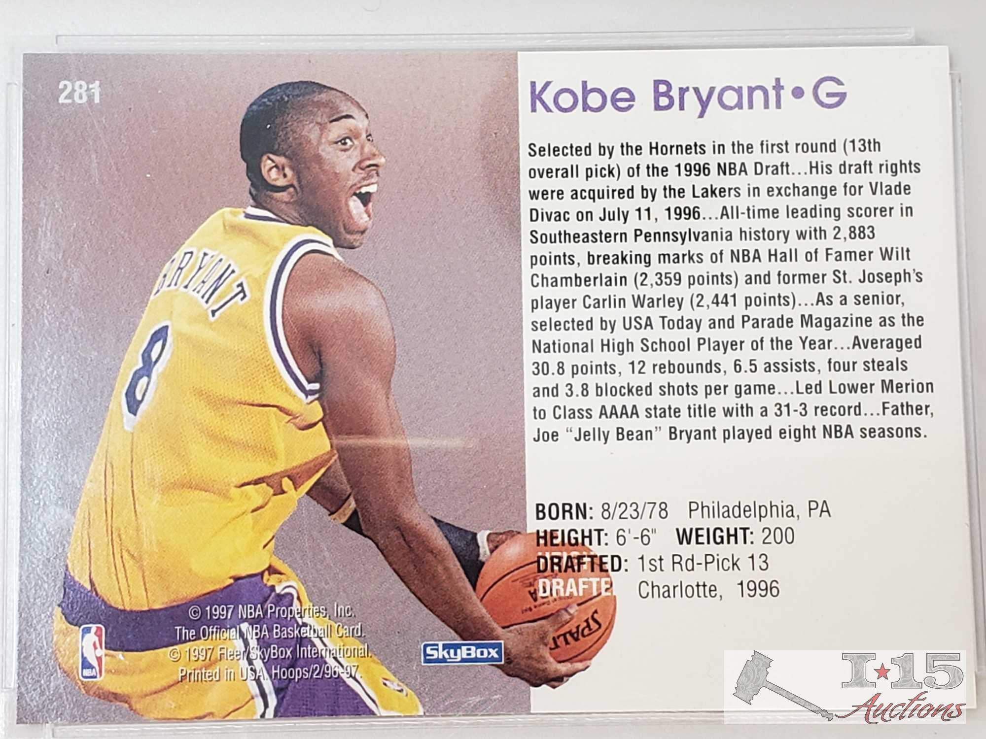 2 Kobe Bryant 1996-97 Rookie Cards. Pro Graded.