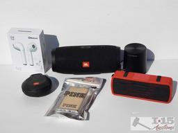 2 JBL Speakers, Bluetooth Earbuds, Portable Charger, and More!