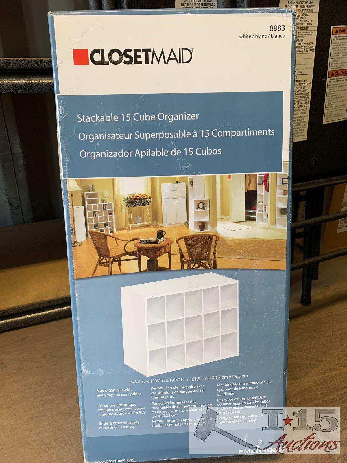 New in Box Closet Maid Stackable 15 Cube Organizer