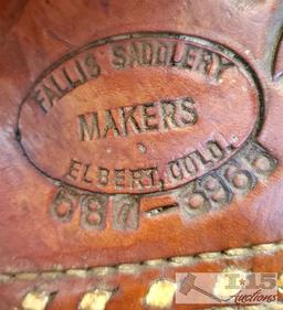 Fallis Saddlery Monte Foreman Balanced Ride Buck Stitched Saddle w/ Matching Breast Collar