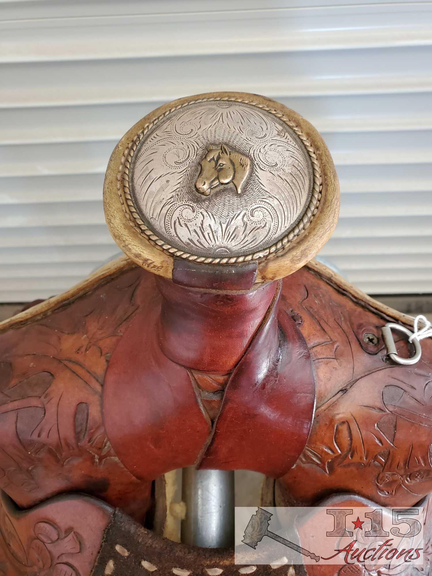 Fallis Saddlery Monte Foreman Balanced Ride Buck Stitched Saddle w/ Matching Breast Collar