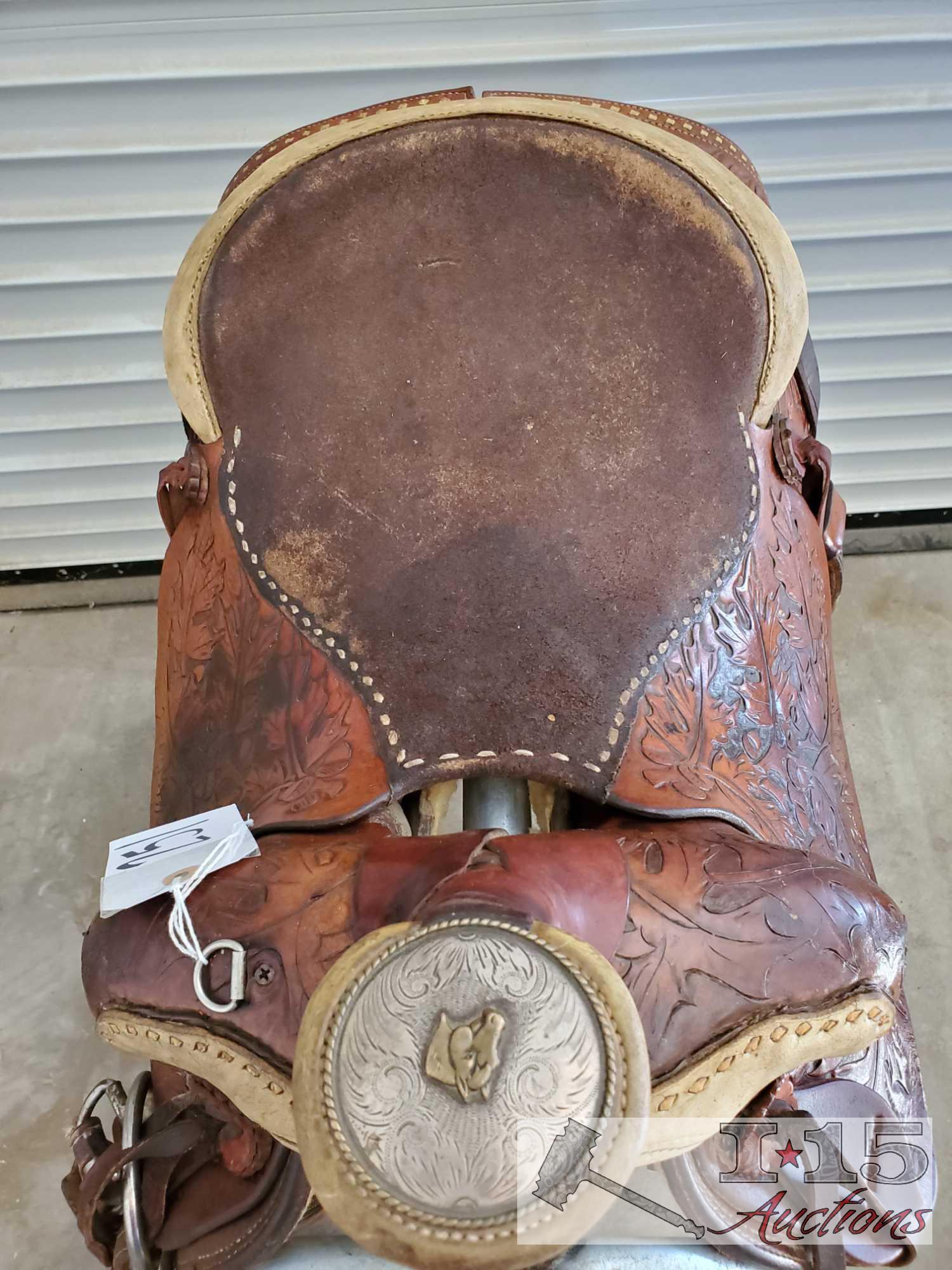 Fallis Saddlery Monte Foreman Balanced Ride Buck Stitched Saddle w/ Matching Breast Collar