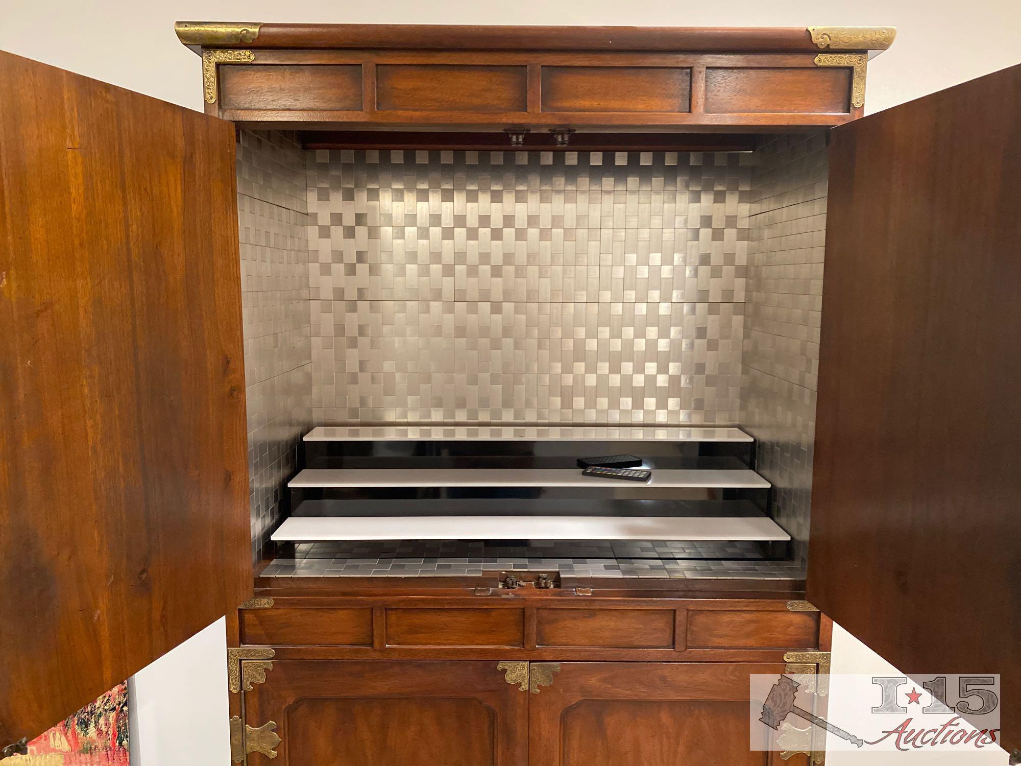 Decretive Wooden Liquor Cabinet with RGB LEDs