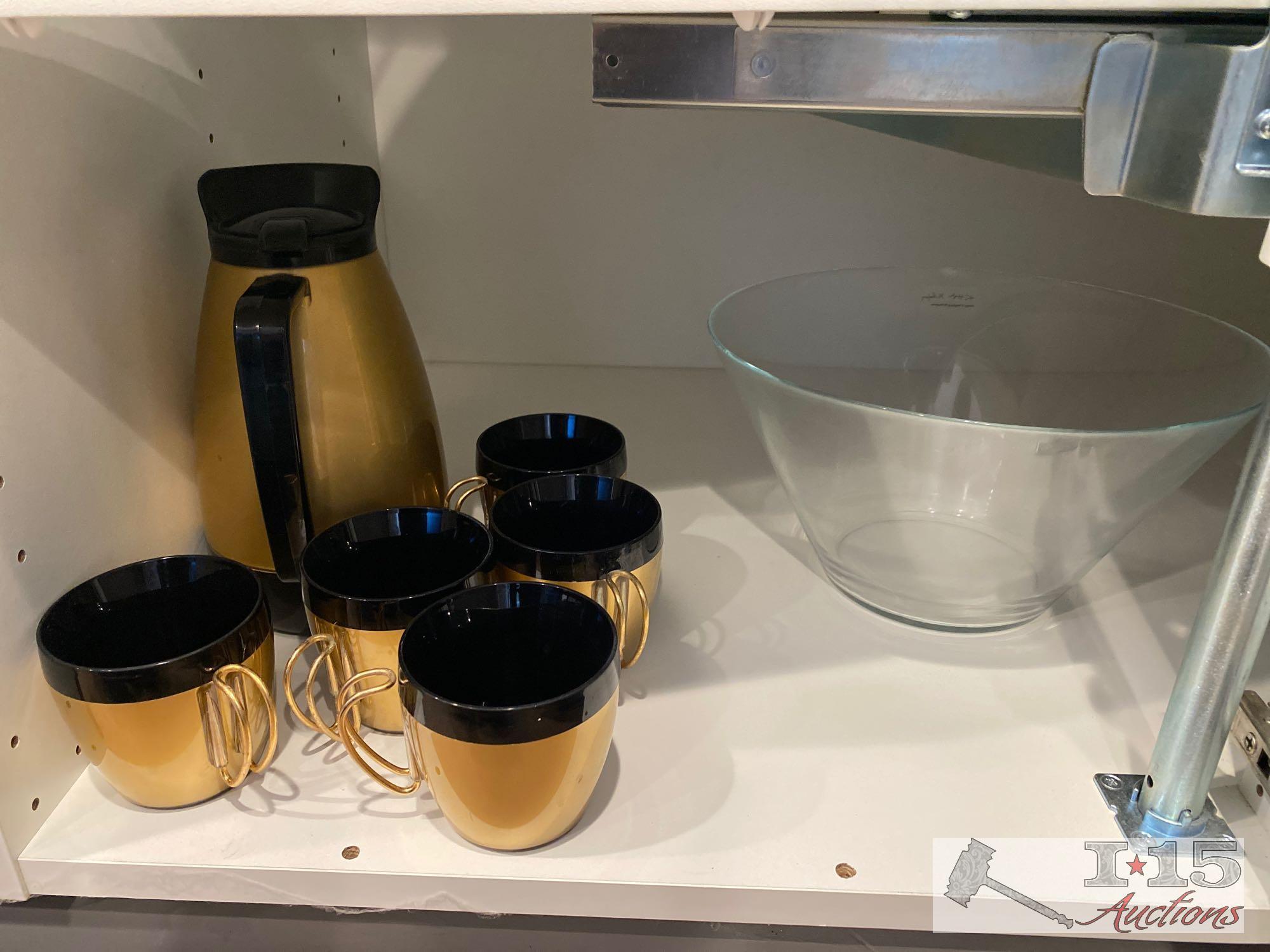 Cookware, Dishes, cutlery, Bottle Openers, wooden Serving Trays, Tea Set, Pyrex and More