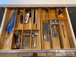 Cookware, Dishes, cutlery, Bottle Openers, wooden Serving Trays, Tea Set, Pyrex and More
