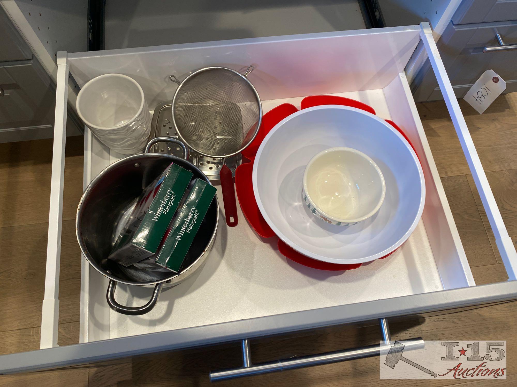 Cookware, Dishes, cutlery, Bottle Openers, wooden Serving Trays, Tea Set, Pyrex and More